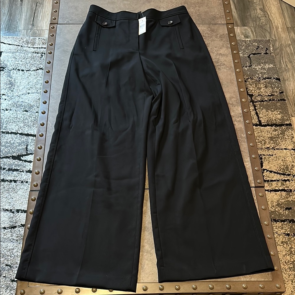 Ann Taylor Black Wide-Leg Trousers High-Waisted